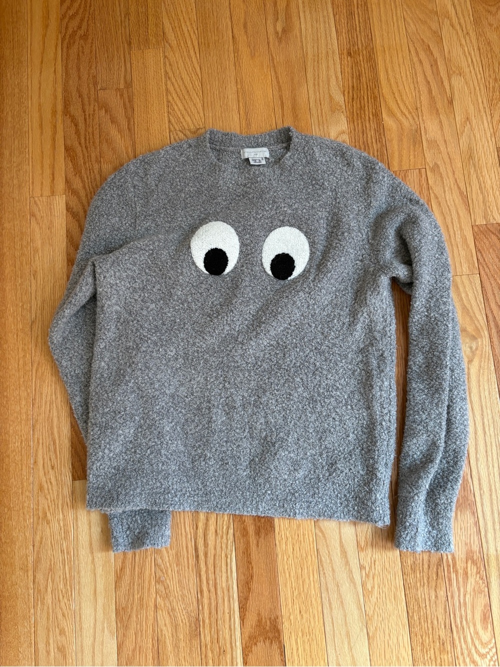 Stella McCartney Kids Gray Crewneck Sweater with Eye Motif